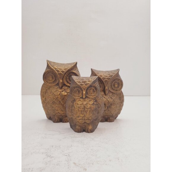 Owl figurine Vintage cast metal wall statuette Animal figurine Bronze Ow… - Picture 8 of 10